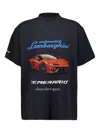 Balenciaga Black Cotton Lamborghini T-shirt In Black