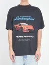 Balenciaga Black Cotton Lamborghini T-shirt In Gray