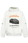 Balenciaga X Automobili Lamborghini Graphic-print Hoodie In White