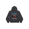 Balenciaga Lamborgini Small Fit Zip Up Hoodie In Gray