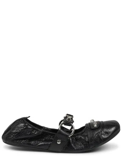 Balenciaga Lambskin Flats For Women - Ss25 In Black