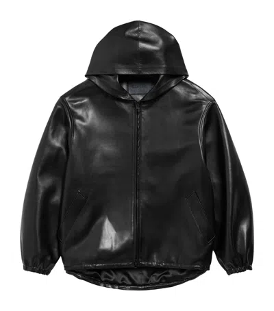 Balenciaga Lambskin Hoodie In Black