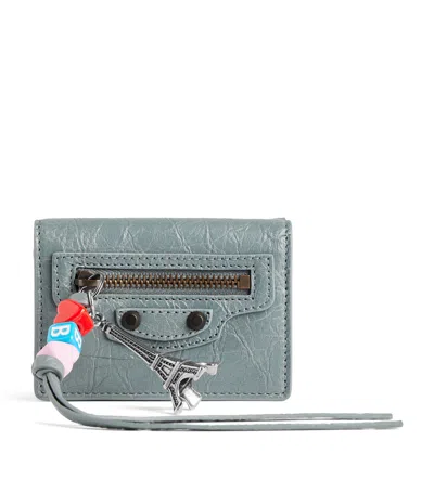 Balenciaga Lambskin Le City Mini Wallet In Blue