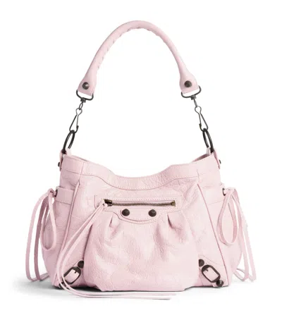 Balenciaga Lambskin Le City Shoulder Bag In Blue
