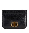 Balenciaga Lambskin Monaco Cardholder In Black