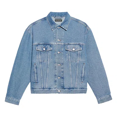 Pre-owned Balenciaga Languages Denim Jacket 'stone Wash Indigo' | Blue | Men's Size 48