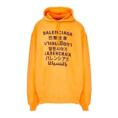 Balenciaga Languages Logo Hoodie 'orange Black'