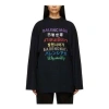 Balenciaga Languages Crew Neck Knit Sweater 'black Multicolor'