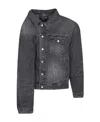 Balenciaga Lapel Button Denim Jacket In Gray