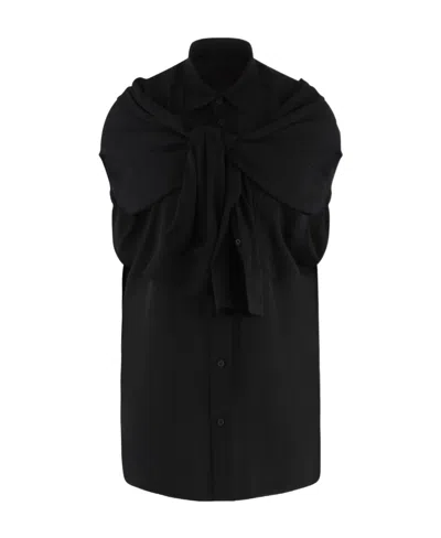 Balenciaga Lapel Shirt In Black