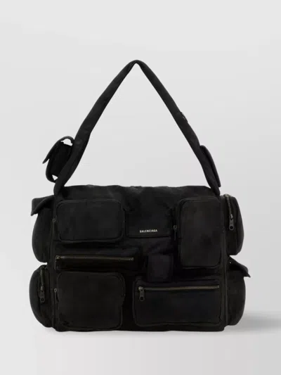 BALENCIAGA LARGE CANVAS SUPERBUSY SHOULDER BAG