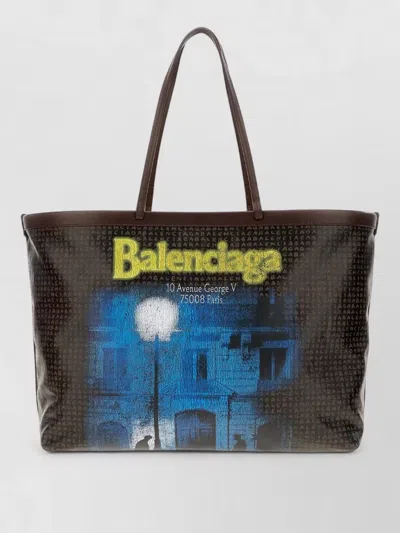 Balenciaga Large Canvas Tote Bag Graphic Print