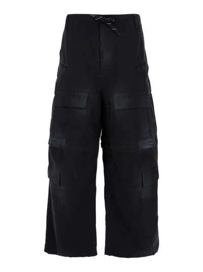 Balenciaga Detachable-legs Ripstop Cargo Trousers In Black
