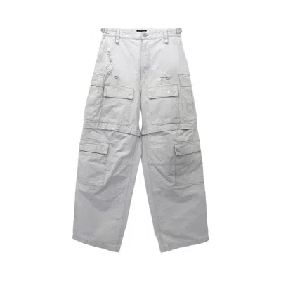 Pre-owned Balenciaga Large Cargo Pants 'light Grey'