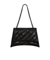 Balenciaga Medium Crush Chain Strap Quilted Leather Shoulder Bag In Black