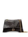Balenciaga Crush Large Crinkled Leather Chain Shoulder Bag In Brown