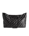 Balenciaga Crush East-west Large Quilted Leather Tote Bag In Black