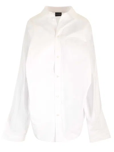 Balenciaga Large Fit Asymmetric Shirt Shirts White