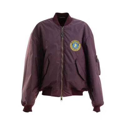 Pre-owned Balenciaga Large Fit Bomber 'new Aubergine' | Red | Women's Size 36