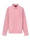 Balenciaga Oversized Distressed Denim Overshirt In Pink