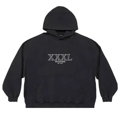 Pre-owned Balenciaga Large Fit Hoodie 'black/white' | Men's Size 38