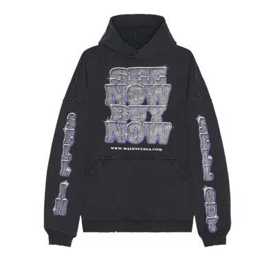 Pre-owned Balenciaga Large Fit Hoodie 'faded Black'