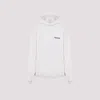 Balenciaga Off White Cotton Large Fit Hoodie In Off White Black