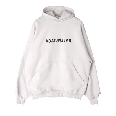 Pre-owned Balenciaga Large Fit Hoodie 'off White/black' | Cream | Men's Size 4