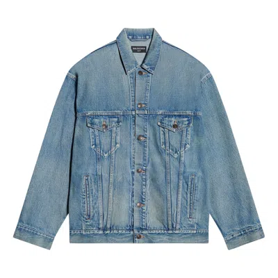 Pre-owned Balenciaga Large Fit Jacket 'washed Light Blue' | Men's Size S