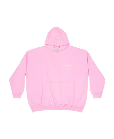 Balenciaga Large Fit Logo-print Cotton Hoodie In Pink