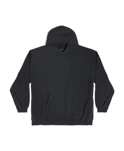 Balenciaga Large Fit Long-sleeve Hoodie In Black