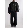 Balenciaga Men Bomber Jacket With Logo In Black
