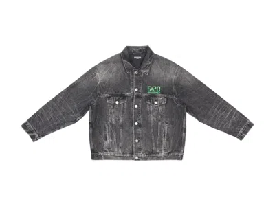 Pre-owned Balenciaga Large Fit Organic Japanese Denim Jacket In Noir/iceberg