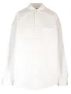 Balenciaga Large Fit Asymmetric Shirt Shirts White In White
