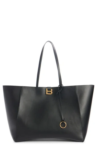 Balenciaga Large Hourglass Soft Leather Tote In 1000 Black