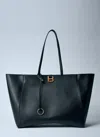 Balenciaga Hourglass Soft Tote Large Shopping Bag In Black