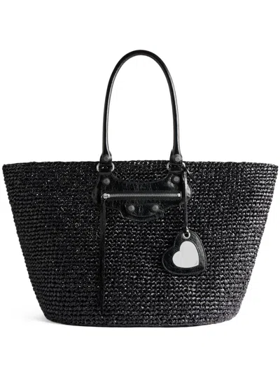 Balenciaga Large Le Cagole Panier Tote Bag In Black