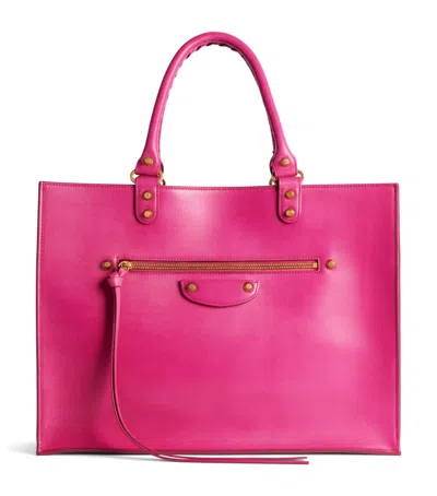 Balenciaga Large Leather Le City Tote Bag In Pink