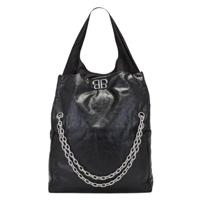 Balenciaga Large Monaco Leather Tote Bag In Black