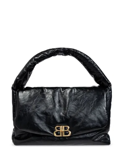 Balenciaga Large Monaco Shoulder Bag In Black