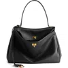 Balenciaga Large Rodeo Leather Shoulder Bag In 1000 Black