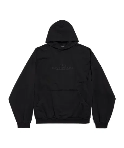 Balenciaga Men's Bb Embroidery Large Fit Hoodie In Black