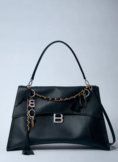 Balenciaga Hourglass Large Soft Top Handle Bag In Black