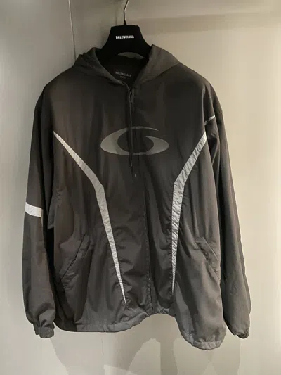 Balenciaga Large Sports And Casual Jacket In Black/elephant Grey