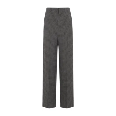 Balenciaga High-rise Checkered Tailored Pants In Gray