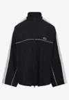 Balenciaga Black Tracksuit Jacket In Technical Fabric