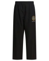 Balenciaga Logo-embroidered Elastic-waistband Trousers In Black