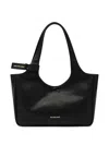 Balenciaga Laundrette East-west Black Leather Tote Bag Women In Black