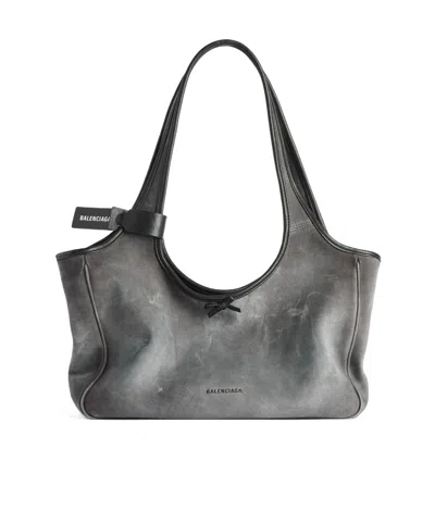 Balenciaga Laundrette Tote Bag In Gray