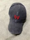 Balenciaga Logo Cotton Drill Baseball Cap In Black